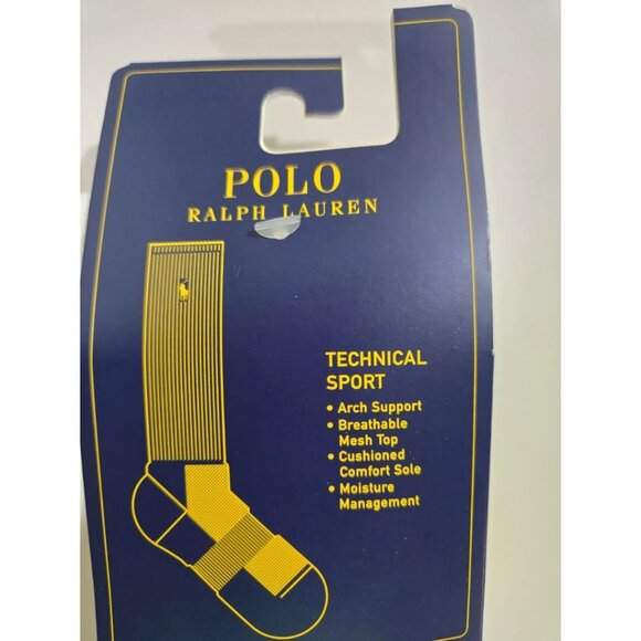 Polo Ralph Lauren Mens Crew Socks White Multi w/ Large Big Pony 3 pack 10-13 NWT - Picture 3 of 4